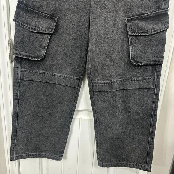 Empyre Loiter Slouchy Cargo Pants. Light black wash. - Picture 5 of 7